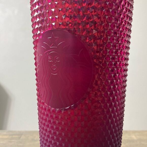 NWT-Starbucks Disneyland Castle Hot Pink Ombre Spiky Studded Cold Cup 24oz.Venti - Picture 4 of 7